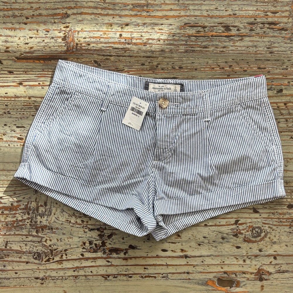 Abercrombie & Fitch Blue Striped Shorts
